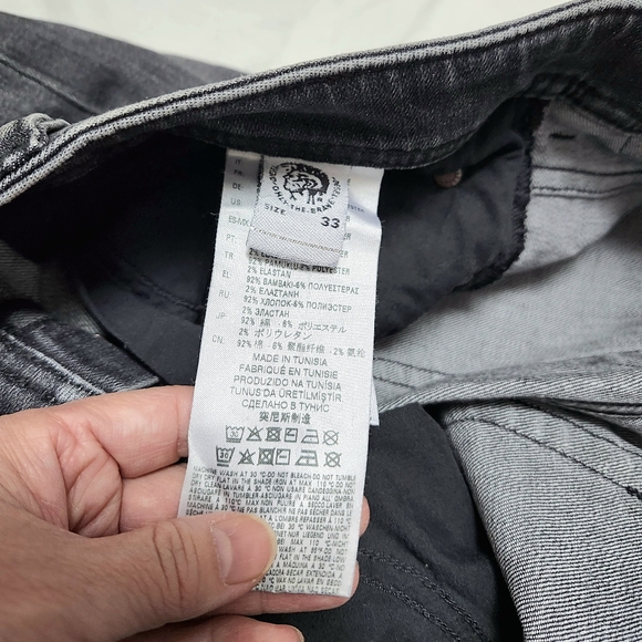 Diesel Troxer R4NQ8 Slim Skinny Faded Black Stretch Jeans W33 xL34 - Picture 7 of 13